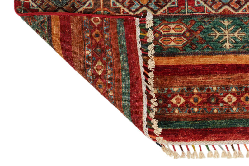 3x10 Red and Multicolor Tribal Runner