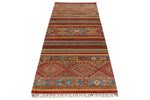 3x8 Red and Multicolor Tribal Runner