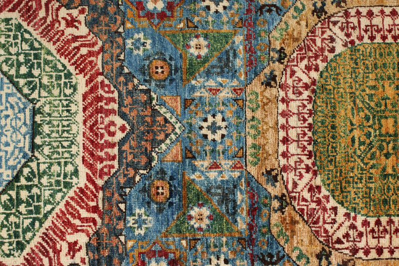 3x33 Blue and Red Turkish Tribal Runner