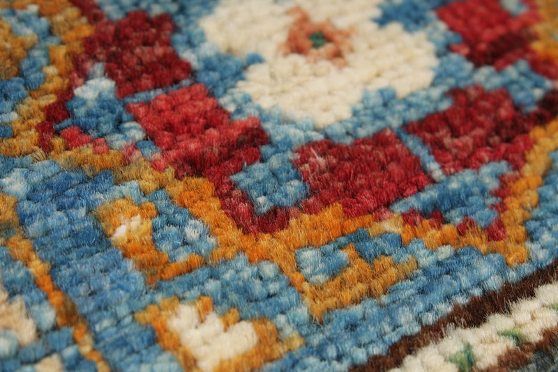 3x33 Blue and Red Turkish Tribal Runner