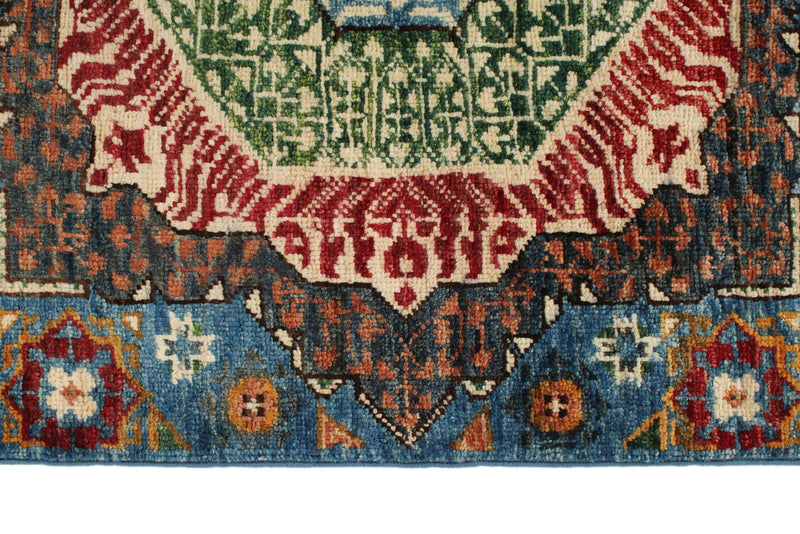 3x33 Blue and Red Turkish Tribal Runner