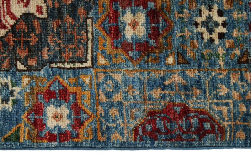 3x33 Blue and Red Turkish Tribal Runner