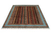 5x7 Multicolor and Blue Turkish Tribal Rug