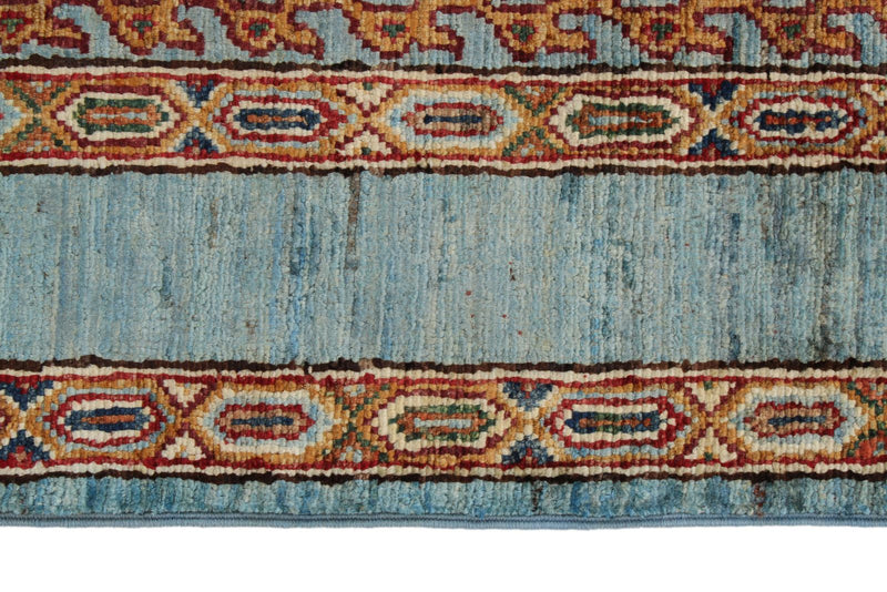 5x7 Multicolor and Blue Turkish Tribal Rug