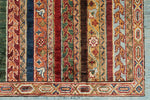 5x7 Multicolor and Blue Turkish Tribal Rug