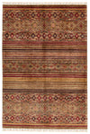 6x8 Multicolor and Brown Tribal Rug
