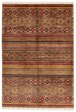6x8 Multicolor and Brown Tribal Rug
