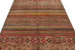 6x8 Multicolor and Brown Tribal Rug