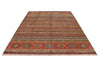 7x10 Multicolor and Red Tribal Rug