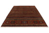 7x10 Multicolor and Red Tribal Rug