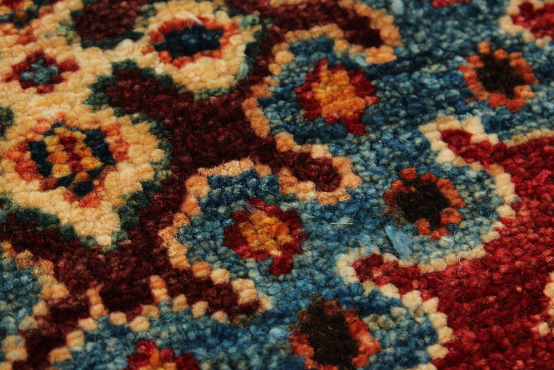 7x10 Multicolor and Red Tribal Rug