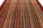 8x10 Multicolor and Red Turkish Tribal Rug