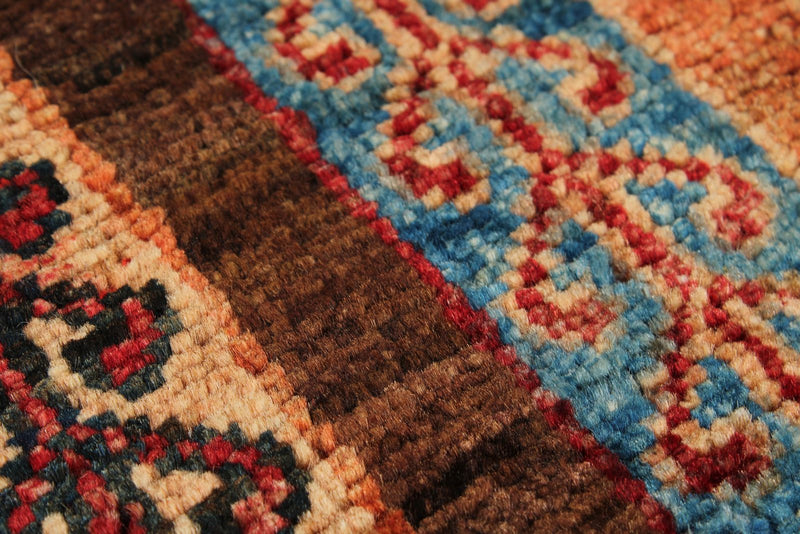 8x10 Multicolor and Red Turkish Tribal Rug