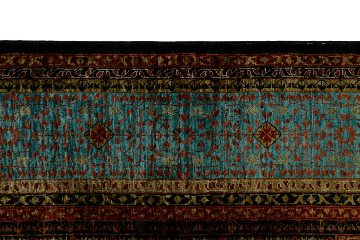 8x10 Brown and Blue Turkish Tribal Rug