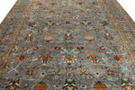 9x12 Gray and Multicolor Turkish Tribal Rug