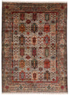 9x12 Light Brown and Multicolor Turkish Tribal Rug