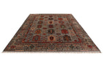 9x12 Light Brown and Multicolor Turkish Tribal Rug