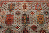 9x12 Light Brown and Multicolor Turkish Tribal Rug