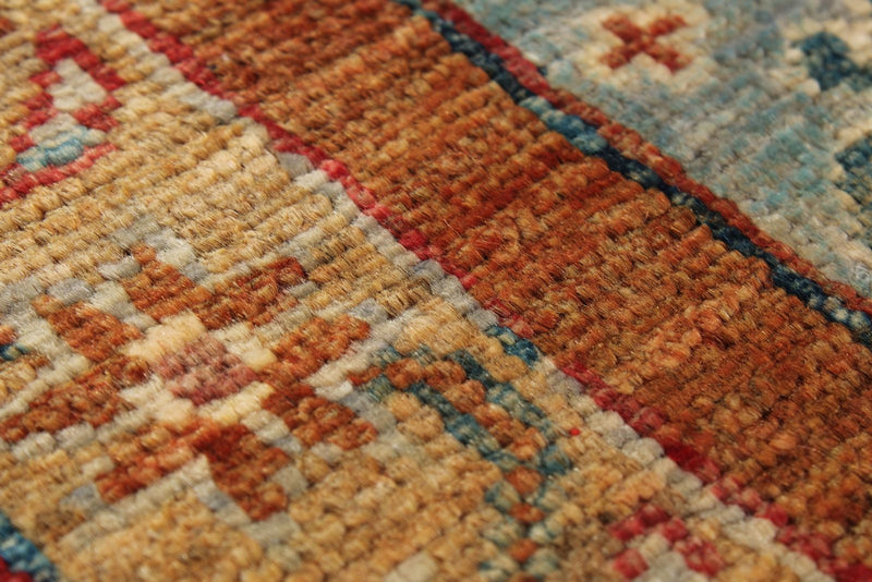 8x10 Multicolor and Red Turkish Tribal Rug