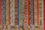 8x10 Multicolor and Red Turkish Tribal Rug