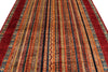 7x10 Red and Multicolor Turkish Tribal Rug