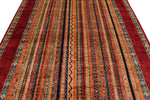 7x10 Red and Multicolor Turkish Tribal Rug