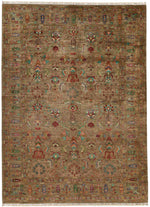 9x12 Brown Turkish Tribal Rug