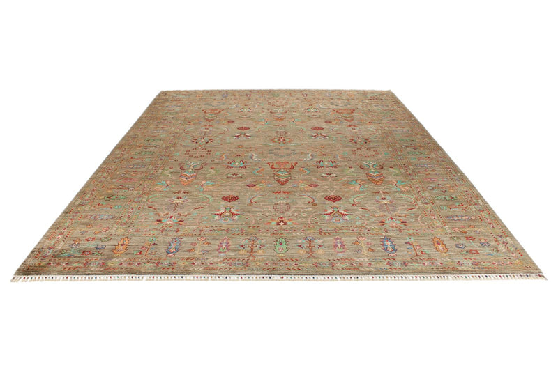 9x12 Brown Turkish Tribal Rug