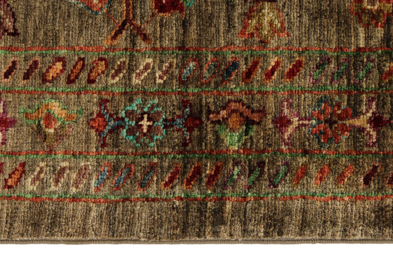 9x12 Brown Turkish Tribal Rug