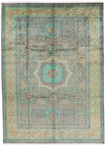 10x14 Purple and Green Turkish Tribal Rug