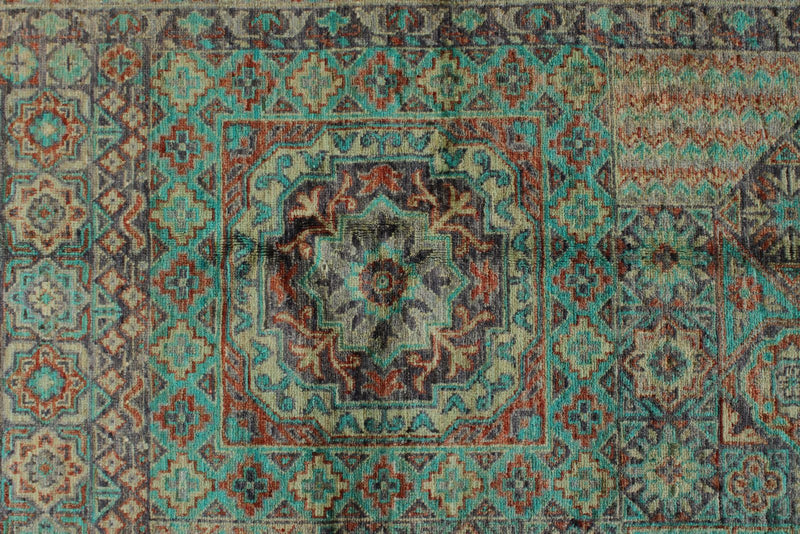 10x14 Purple and Green Turkish Tribal Rug