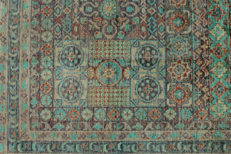 10x14 Purple and Green Turkish Tribal Rug