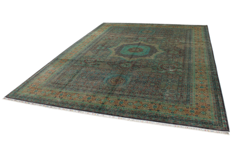 10x14 Purple and Green Turkish Tribal Rug