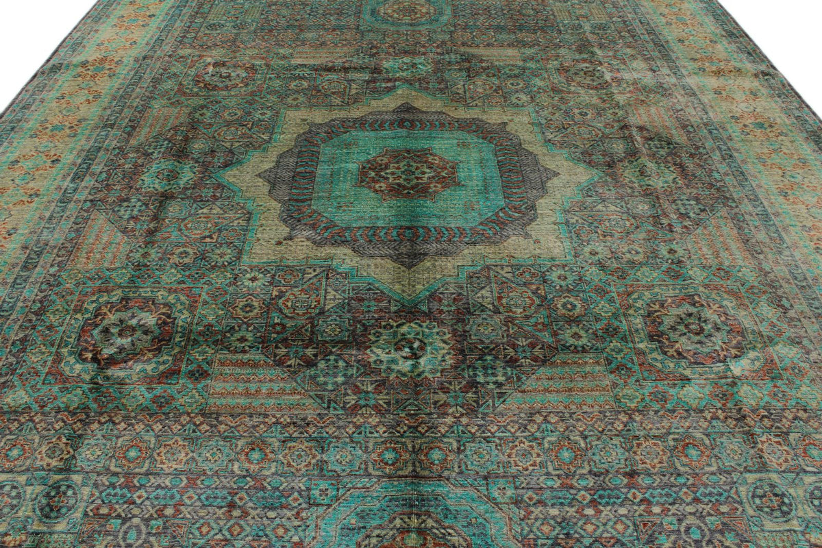 10x14 Purple and Green Turkish Tribal Rug