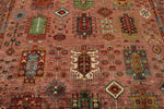 9x12 Pink and Multicolor Turkish Tribal Rug