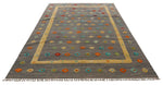 7x10 Gray and Multicolor Turkish Tribal Rug