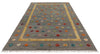 7x10 Gray and Multicolor Turkish Tribal Rug