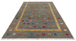 7x10 Gray and Multicolor Turkish Tribal Rug