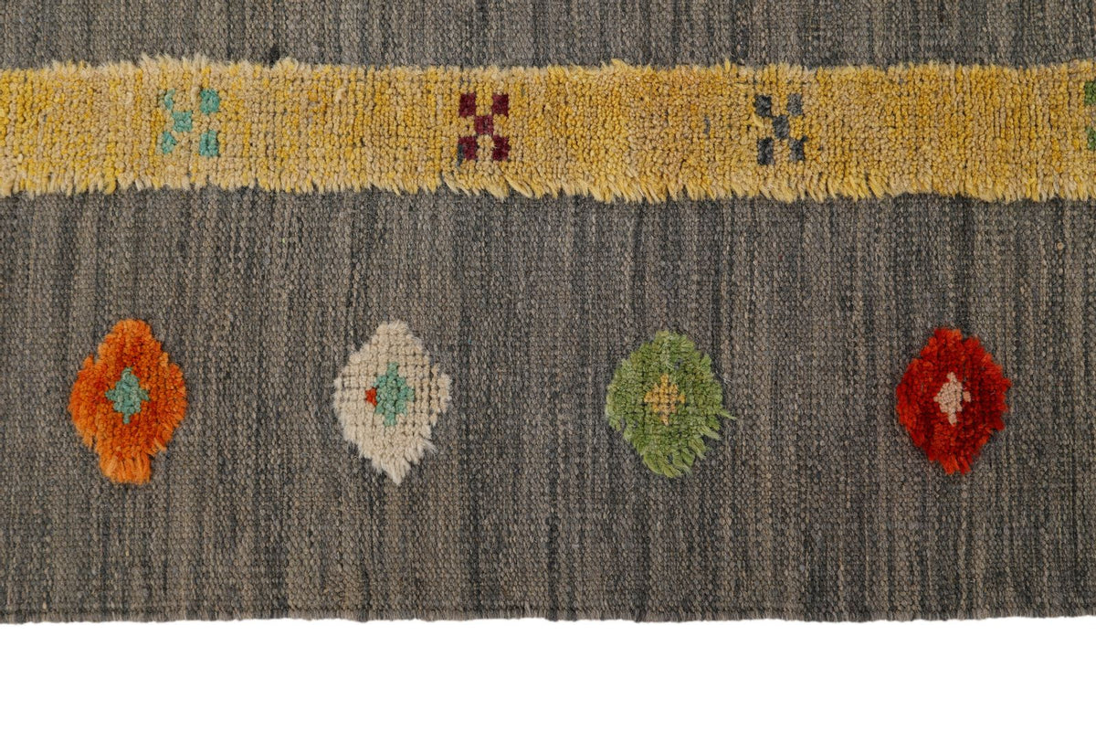 7x10 Gray and Multicolor Turkish Tribal Rug