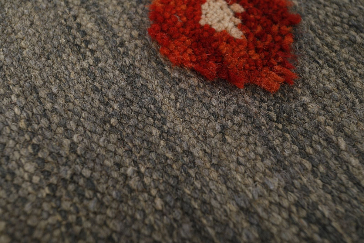 7x10 Gray and Multicolor Turkish Tribal Rug