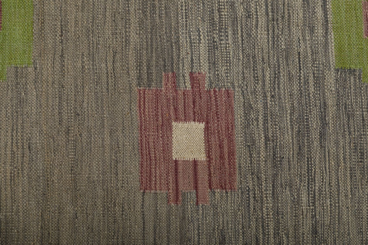 7x10 Gray and Multicolor Turkish Tribal Rug