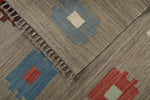 7x10 Gray and Multicolor Turkish Tribal Rug
