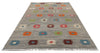 7x10 Gray and Multicolor Turkish Tribal Rug