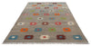 7x10 Gray and Multicolor Turkish Tribal Rug