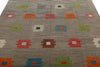 7x10 Gray and Multicolor Turkish Tribal Rug