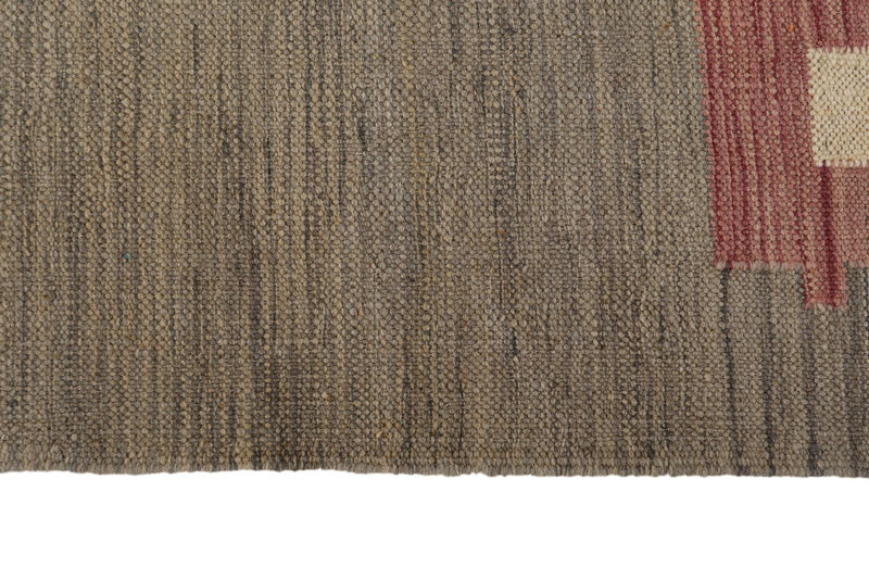 7x10 Gray and Multicolor Turkish Tribal Rug