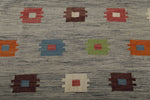 7x10 Gray and Multicolor Turkish Tribal Rug