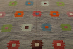 7x10 Gray and Multicolor Turkish Tribal Rug
