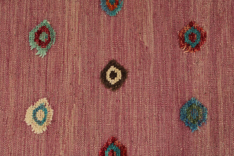 9x12 Pink and Green Turkish Tribal Rug