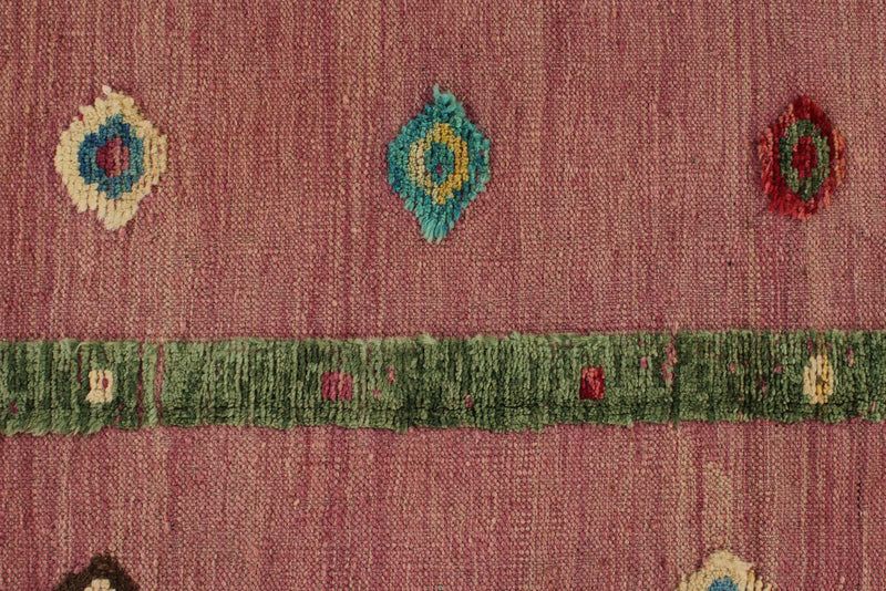 9x12 Pink and Green Turkish Tribal Rug